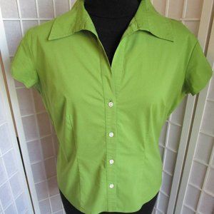 Lime Green Stretch Button Up